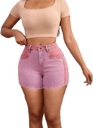 Womens Blue Ripped Denim Jean Shorts Frayed Denim Shorts for Summer