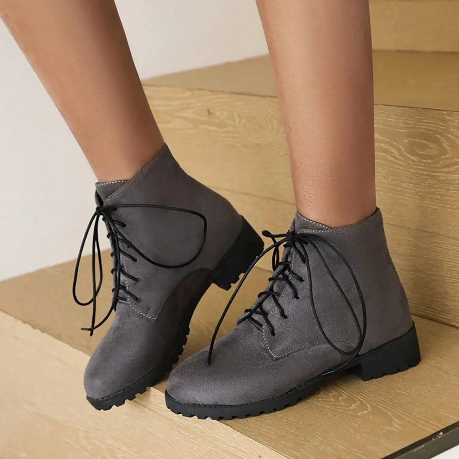 Womens Boots Ankle Leather Booties for Women 2024 Low Heel Ankle Boots for Women Black Ankle Boot Fashion Casual Comfy Soft Chunky Low Heel Classic Pointed Toe