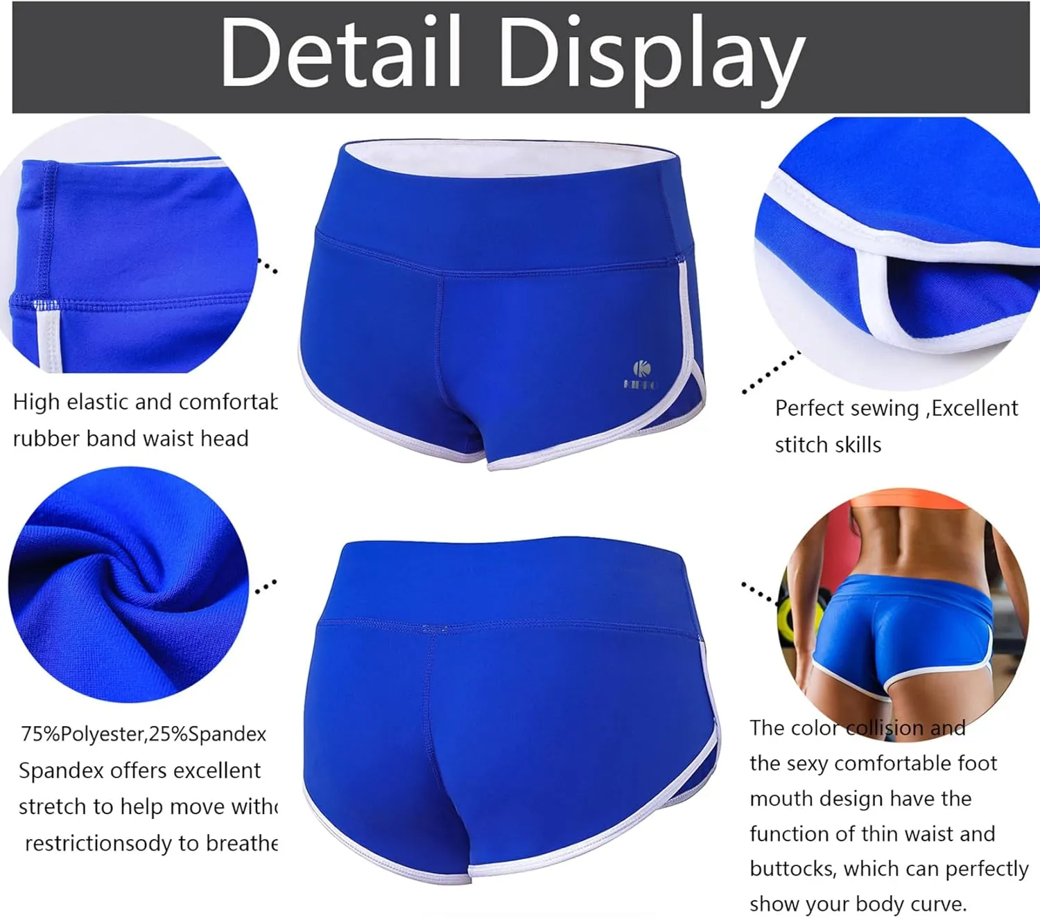 Women's Booty Shorts Workout Butt Lifting High Waist Yoga Running Gym Shorts