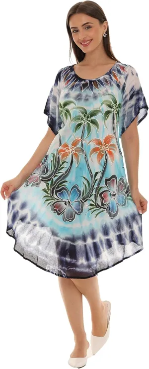 Women's Casual Short Sleeve Spring SunDress | Rayon Summer Dress | Beach Cover Up