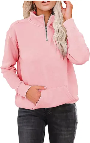 Womens Casual Solid Long Sleeve Zipper Hooded Coat Pocket Sweatshirt Tops Lightweight Fall Winter Clothes