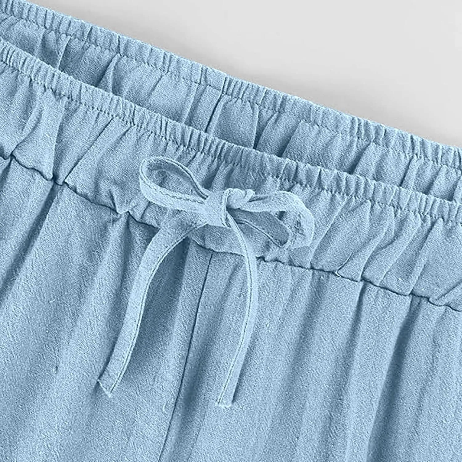Womens Cotton Linen Pants 2025 Casual Pants High Waisted Wide Leg Trousers Summer Linen Pants Beach Pant with Pockets