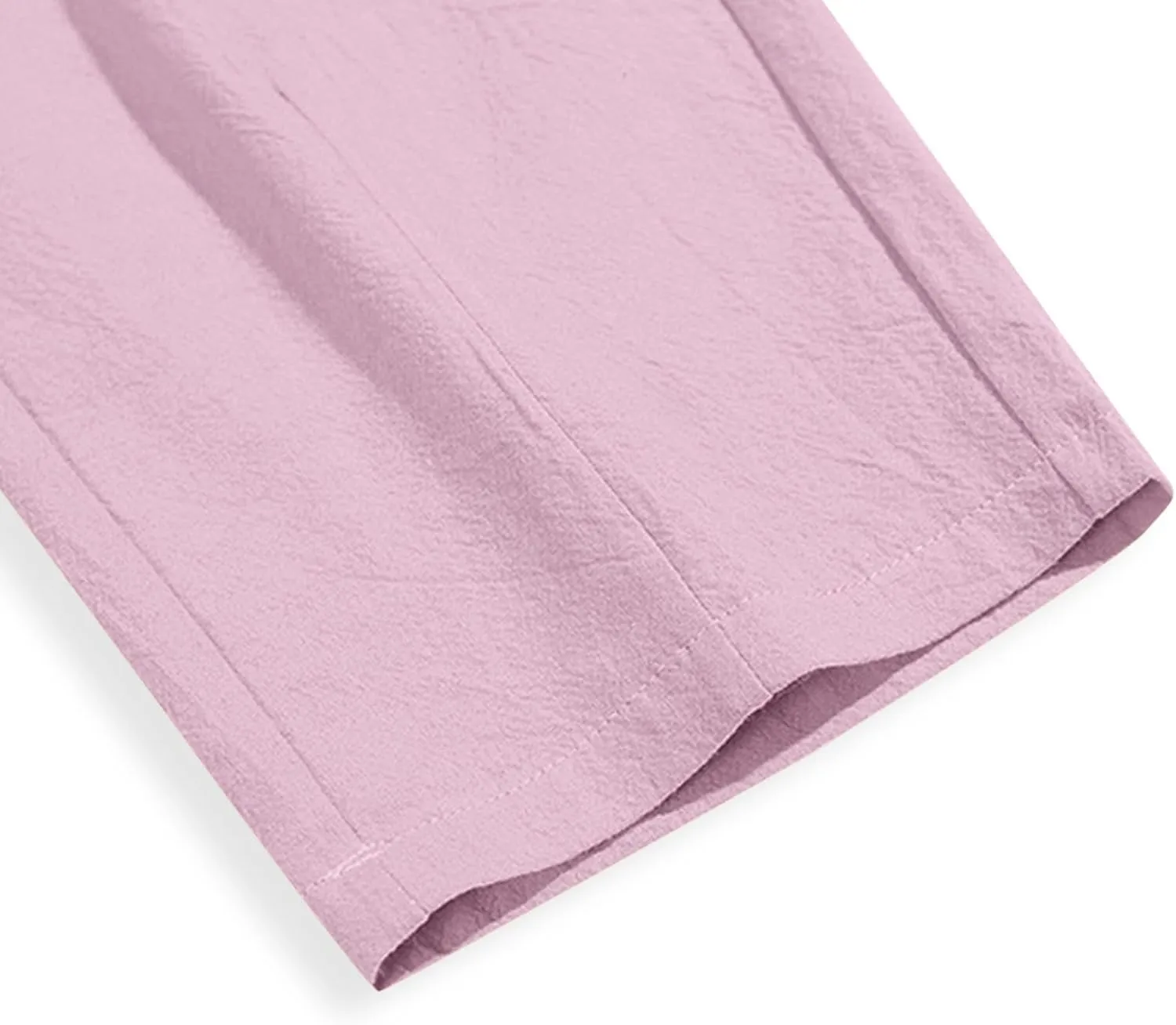 Women's Cotton Linen Straight Leg Pants Lightweight Elastic Waist Drawstring Casual Trousers with Pockets Summer