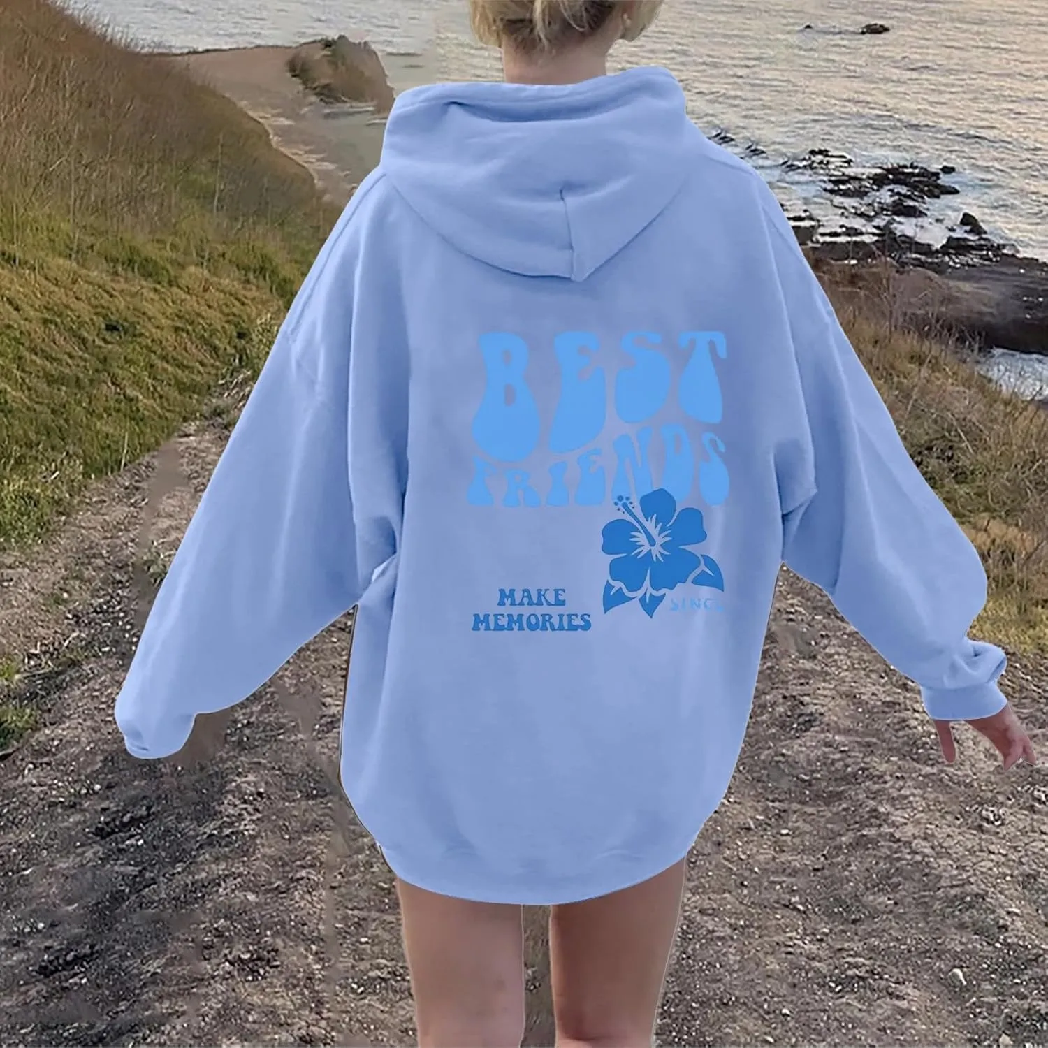 Womens Cute Hoodies Pink Hoodie Long Sleeve Oversized Letter Print Graphic Sweatshirts Teen Girl Y2K Preppy Clothes