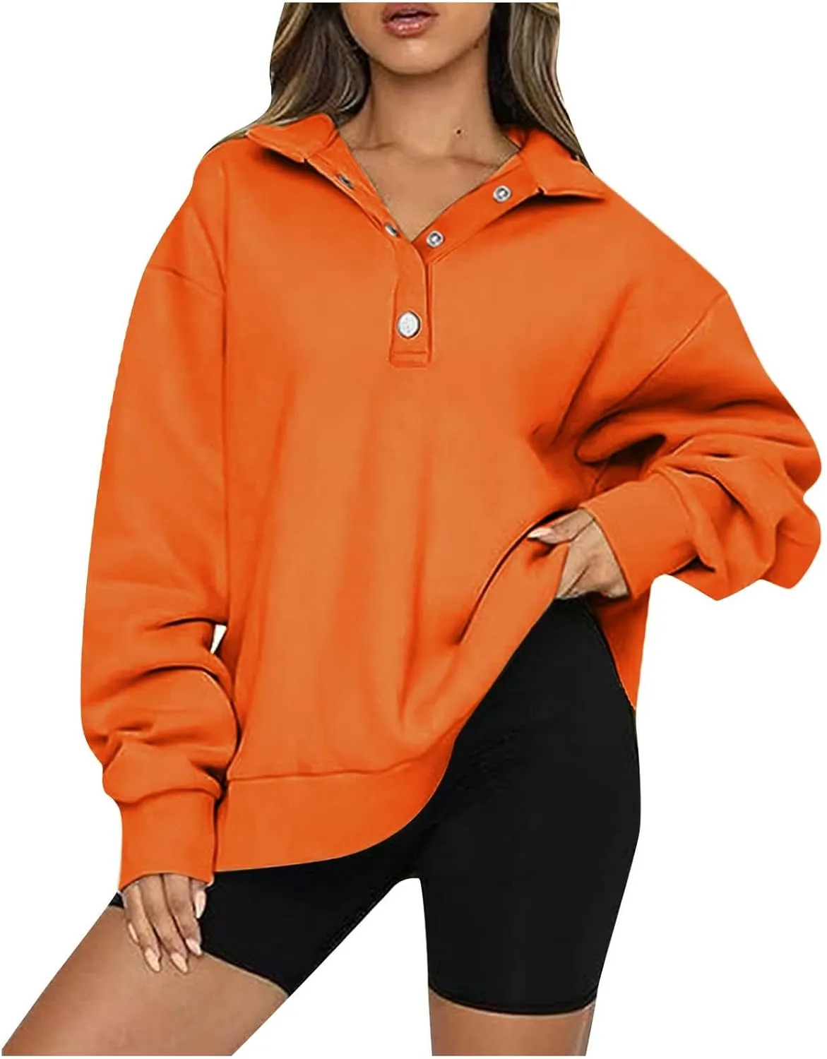 Women's Fashion Hoodies & Sweatshirts Oversized Button Up Hoodie Sweatshirt Long Sleeve Fall Outfits Trendy y2k Clothes