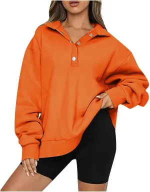 Women's Fashion Hoodies & Sweatshirts Oversized Button Up Hoodie Sweatshirt Long Sleeve Fall Outfits Trendy y2k Clothes