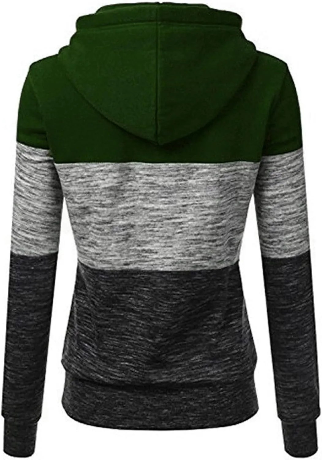 Womens Hooded Sweatshirt Long Sleeve Casual Fall Fashion Color Block Hoodies Drawstring Pullover Tops Hoodie