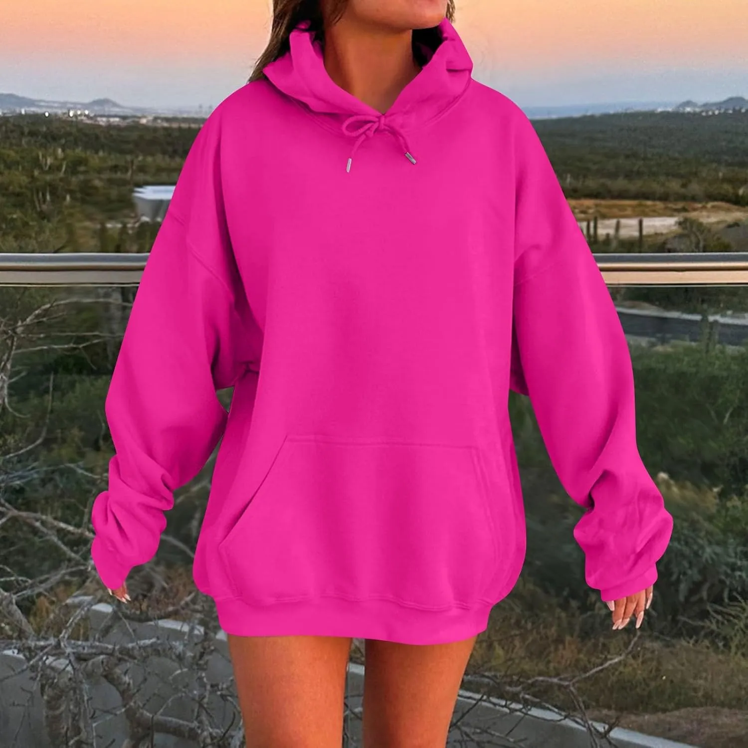 Womens Hoodies Baggy Fall Long Sleeve Plus Size Oversized Hoodie Comfy Cute Fleece Pullover Sweatshirts with Pockets