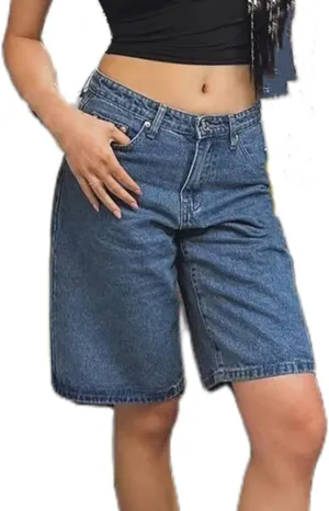 Womens Jean Shorts High Waist Straight Leg Baggy Denim Shorts Summer Casual Going Out Hot Short Pants