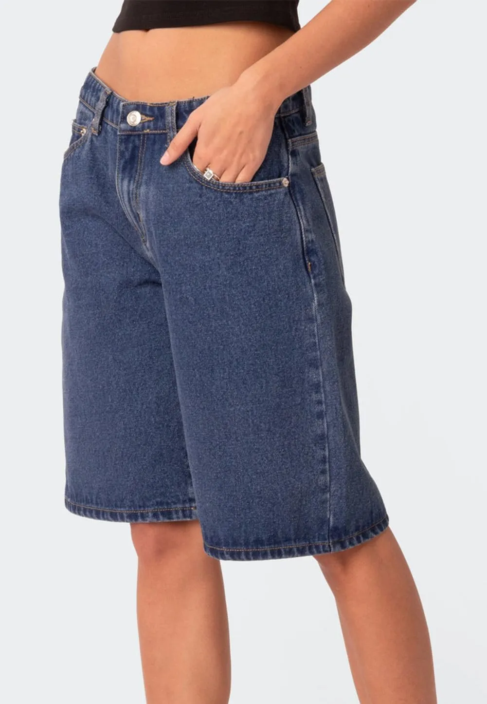 Womens Jean Shorts High Waist Straight Leg Baggy Denim Shorts Summer Casual Going Out Hot Short Pants