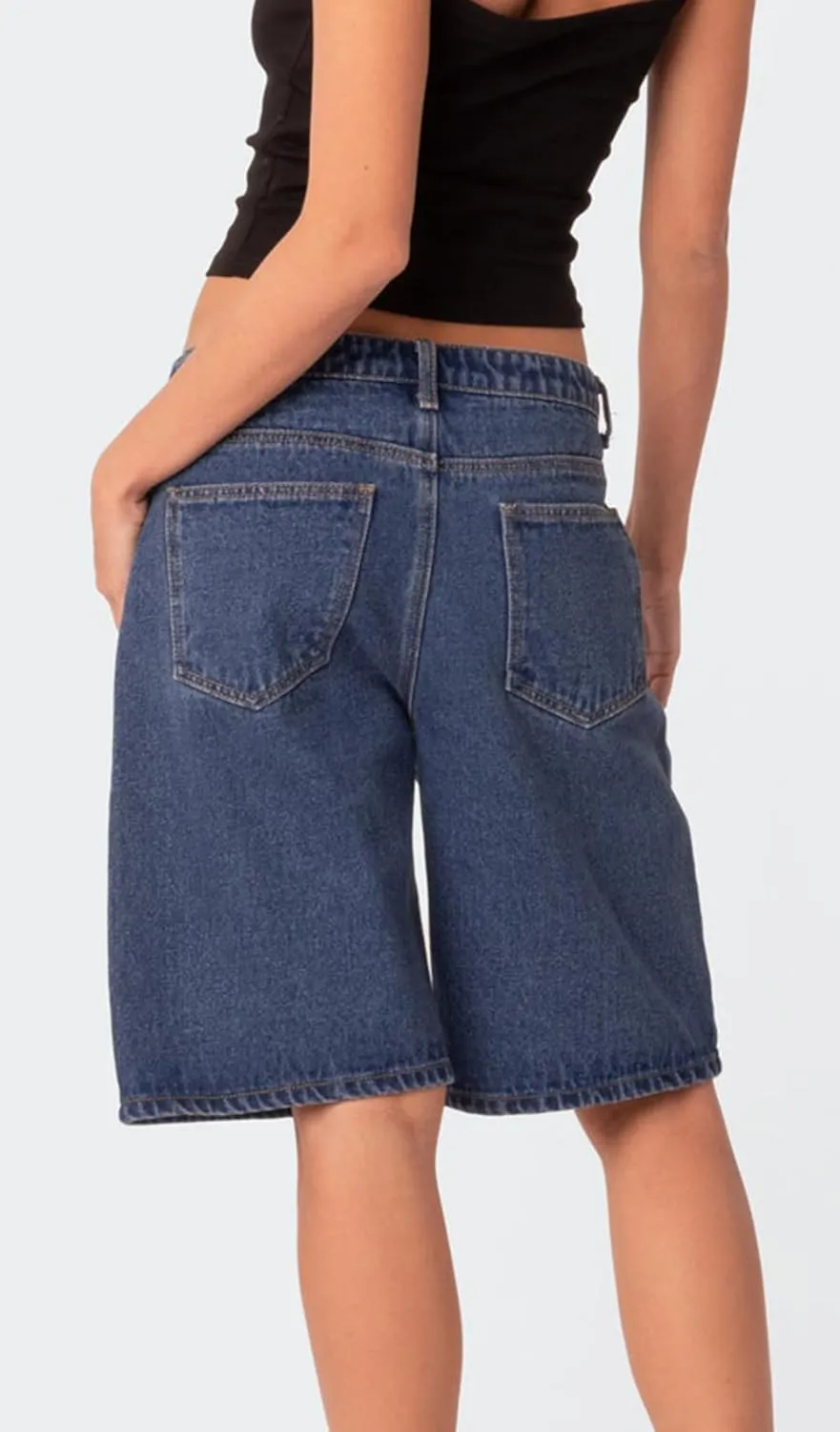 Womens Jean Shorts High Waist Straight Leg Baggy Denim Shorts Summer Casual Going Out Hot Short Pants