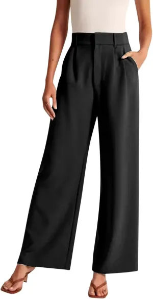 Womens Linen Blend Summer Loose Pants Elastic Waist Long Lounge Slim-Fit Palazzo Lounge Pants Beach