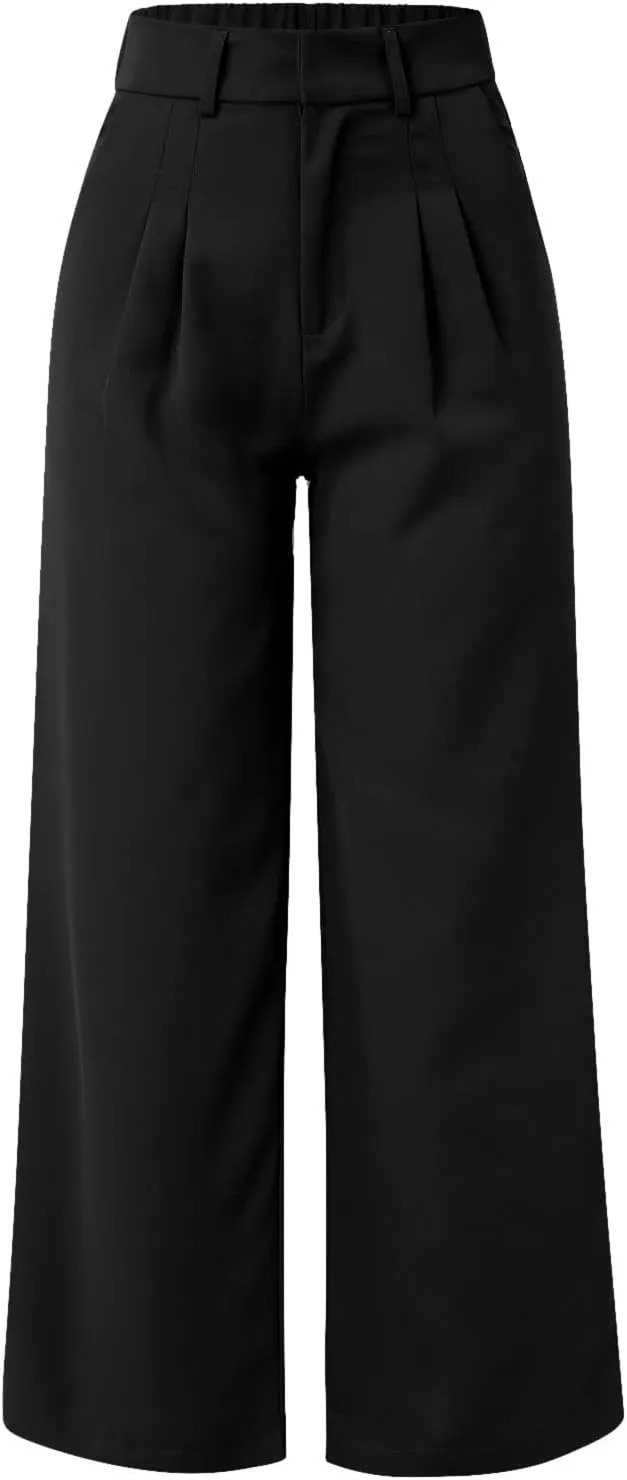 Womens Linen Blend Summer Loose Pants Elastic Waist Long Lounge Slim-Fit Palazzo Lounge Pants Beach