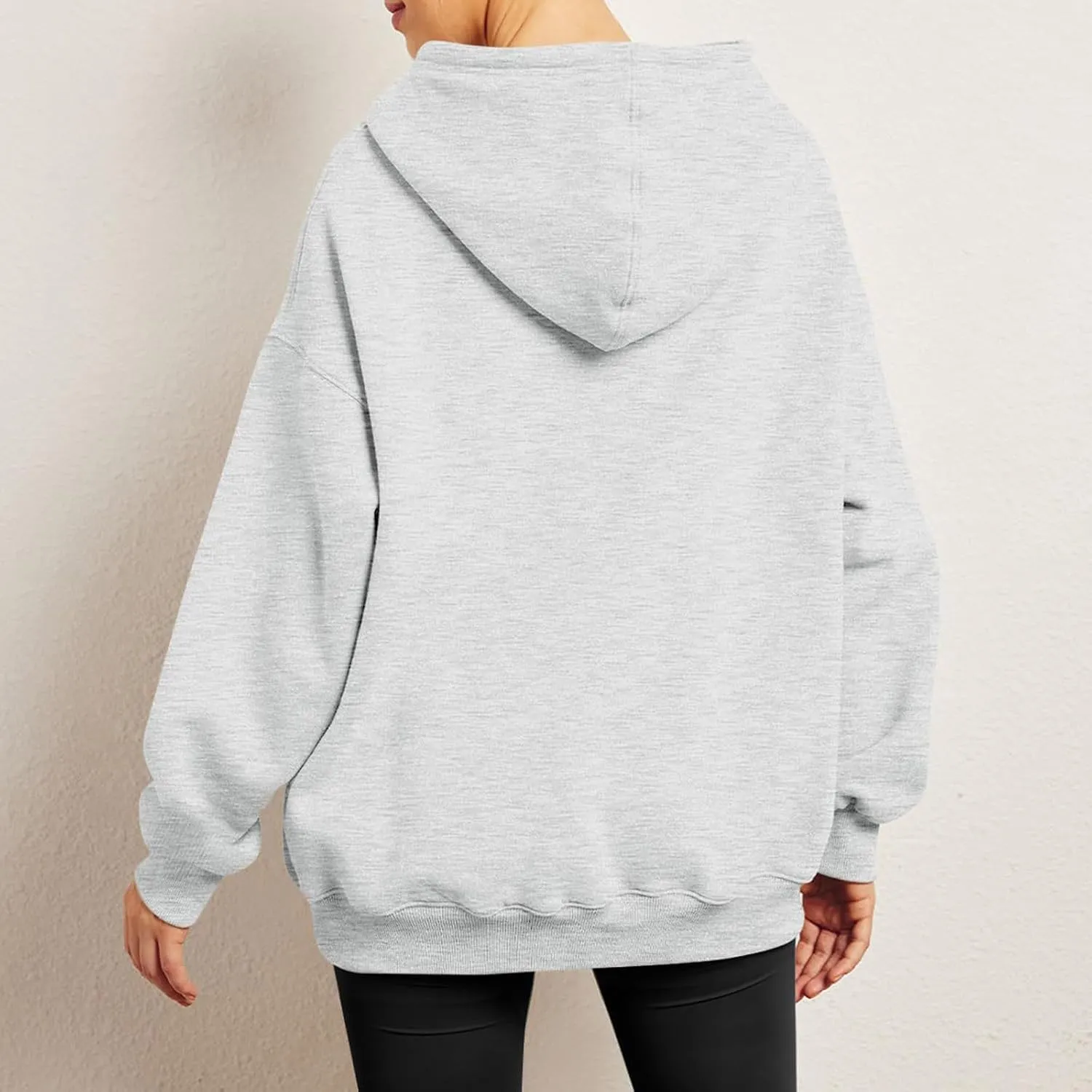 Womens Oversized Hoodie Long Sleeve Drop Shoulder Baggy Sweatshirts Lightweight Pullover Tops Fall Outfits w/Pockets