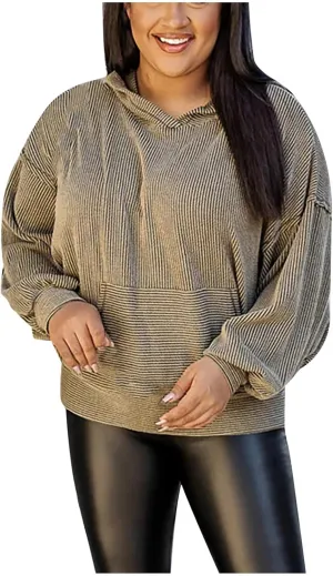 Womens Oversized Hoodies Fall Fashion 2023 Waffle Knit Long Sleeve Hooded Sweatshirt Casual Loose Pullover Sweaters