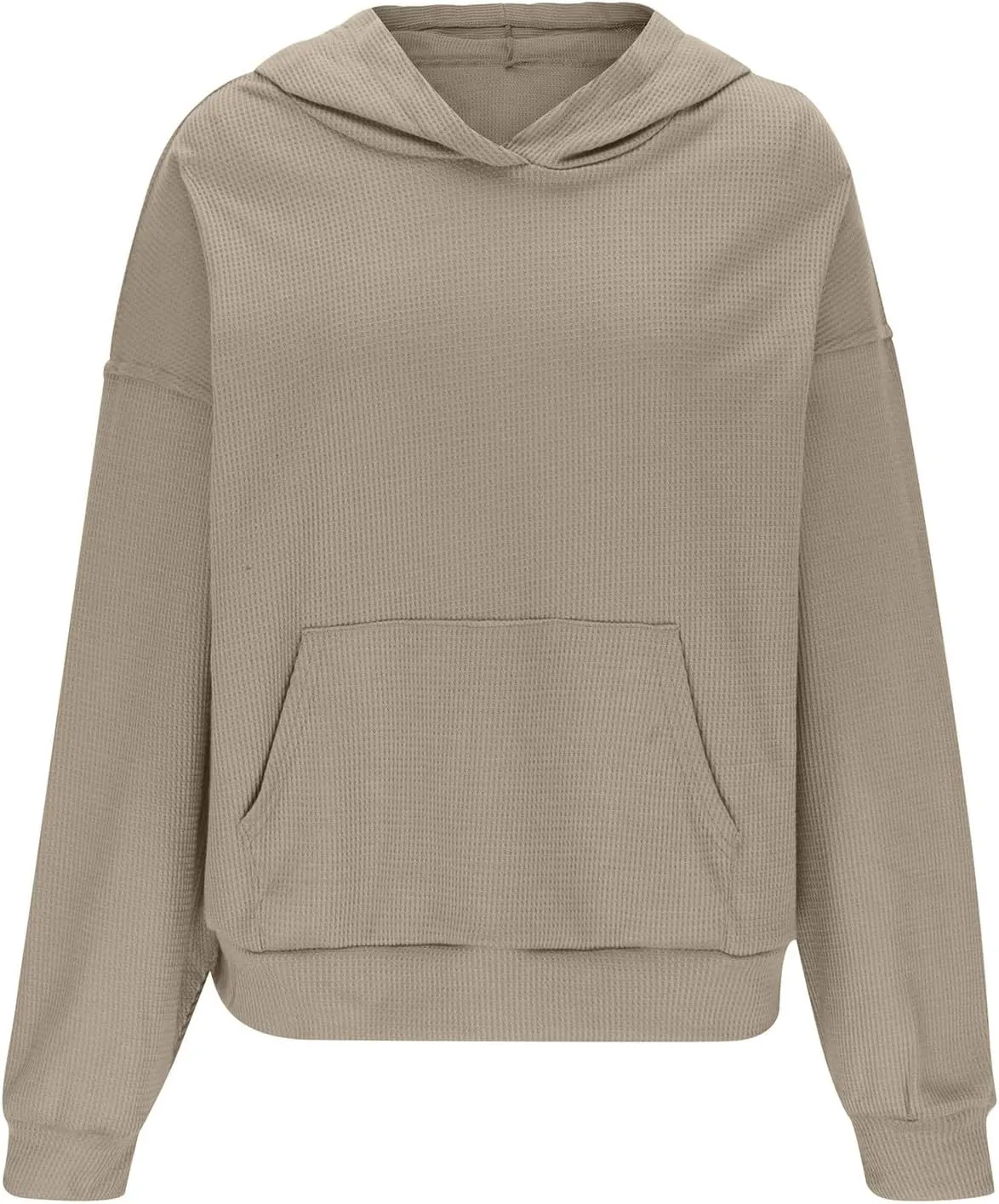 Womens Oversized Hoodies Fall Fashion 2023 Waffle Knit Long Sleeve Hooded Sweatshirt Casual Loose Pullover Sweaters