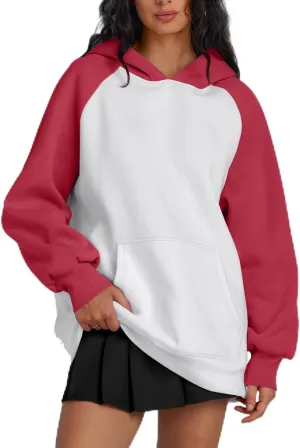Womens Oversized Hoodies Fleece Casual Sweatshirts Basic Long Sleeve Sweaters Pullover 2024 Fall Winter Outfits