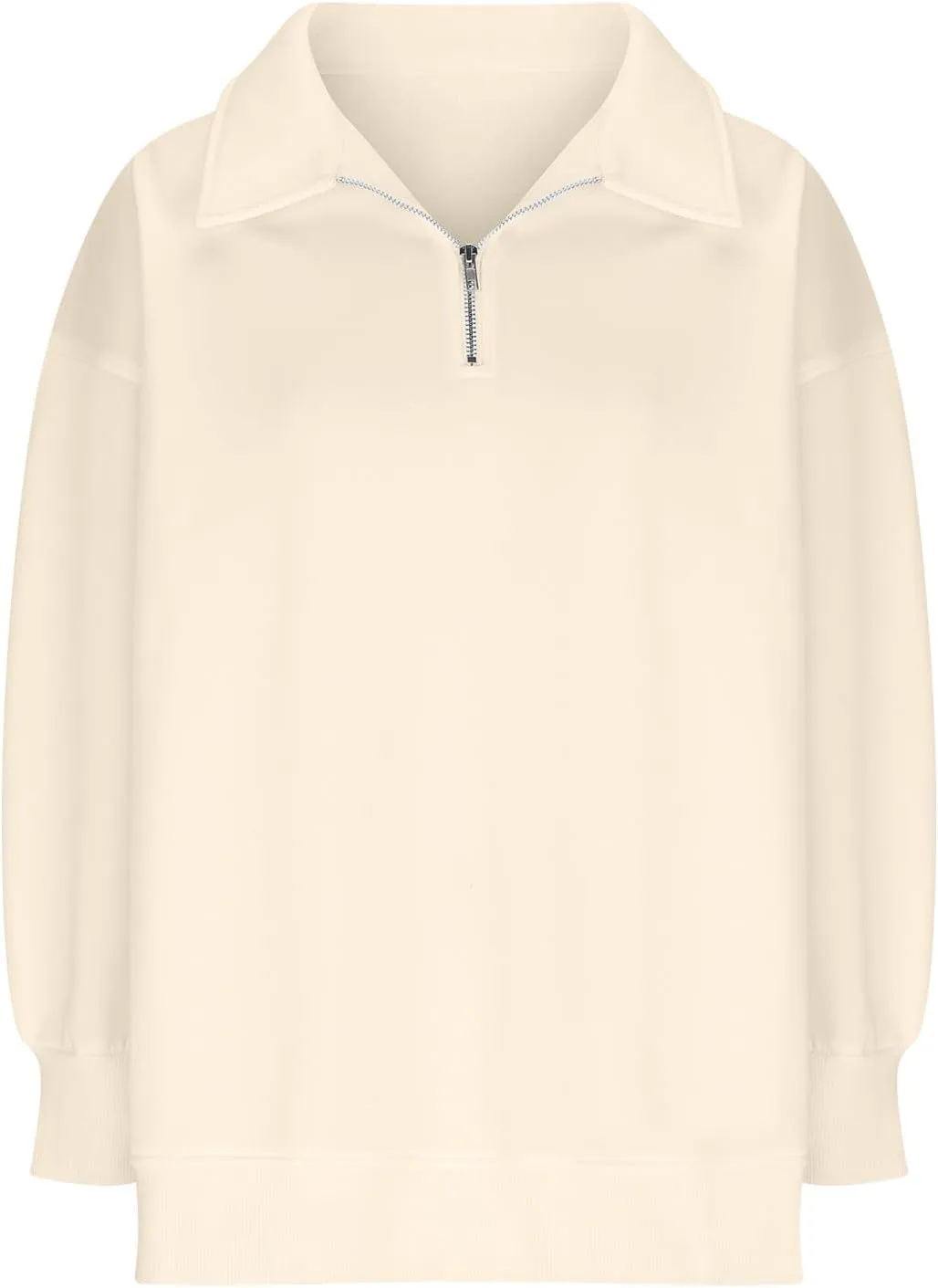 Women's Oversized Quarter Half Zip Hoodies Sweatshirt,Casual V Neck Long Sleeve Pullover Tunic Comfy Basic Tops