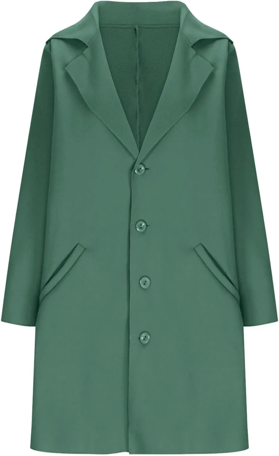 Womens Pea Coat 2024 Fall Winter Woolen Blend Button Down Trench Coat with Pockets Dressy Casual Lapel Trench Coats
