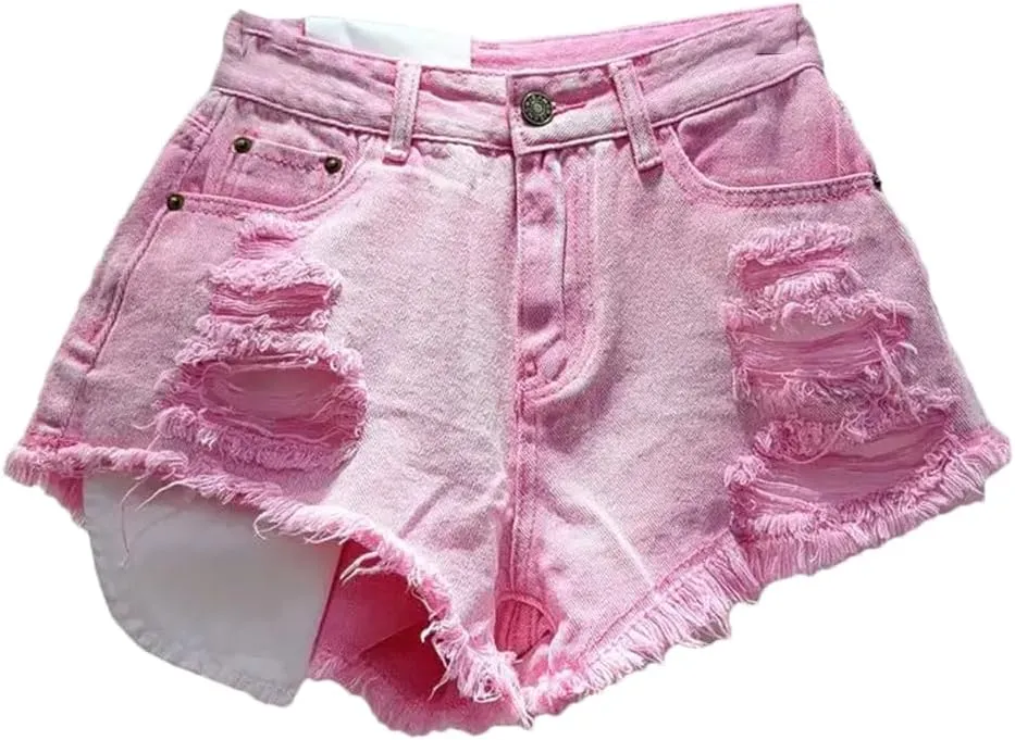 Women's Pocket Street Retro Blue Denim Shorts Summer Jeans Hot Pants Shorts