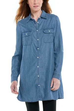 Women's Santa Rosa Chambray Tunic Top | Light Indigo Chambray