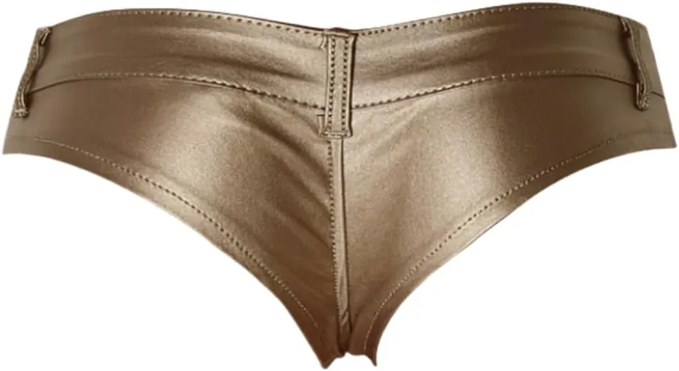 Womens Sexy Faux Leather Shorts Mini Low Waisted Stretchy Leather Hot Shorts