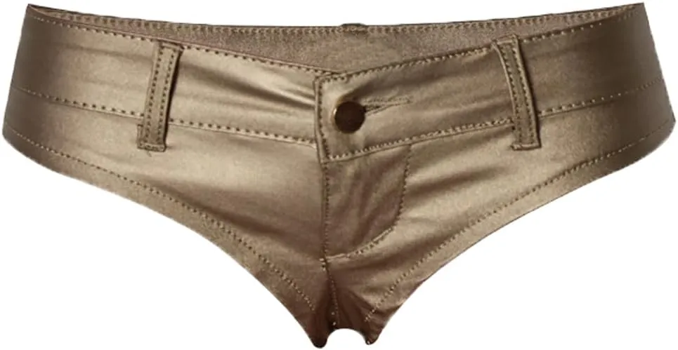 Womens Sexy Faux Leather Shorts Mini Low Waisted Stretchy Leather Hot Shorts