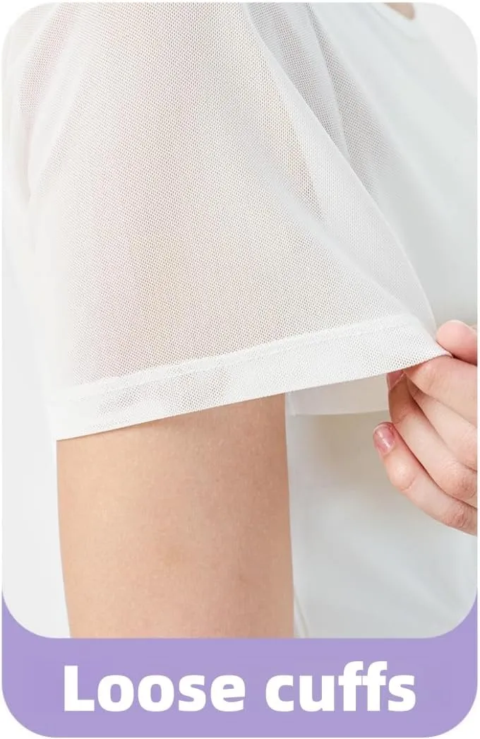 Women's Sheer Workout T-Shirt Loose Fit Adjustable Hem Yoga Top,Quick-Dry Gym Shirt for Running