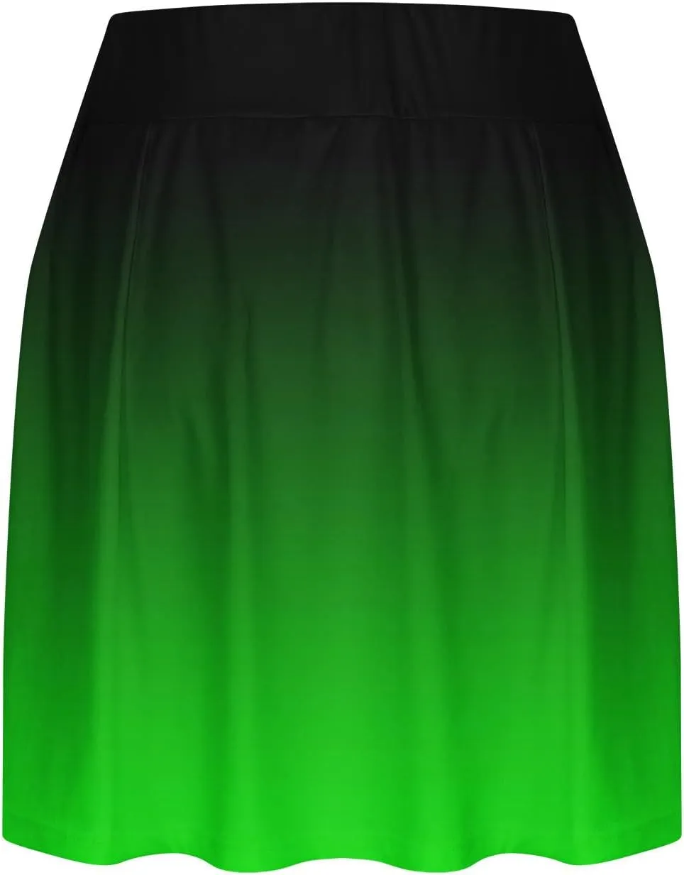 Women's Skirt Shorts Skort Gradient Casual Summer Athletic Workout Biker Shorts 2-in-1 Double Layer Tennis Skirt with Short