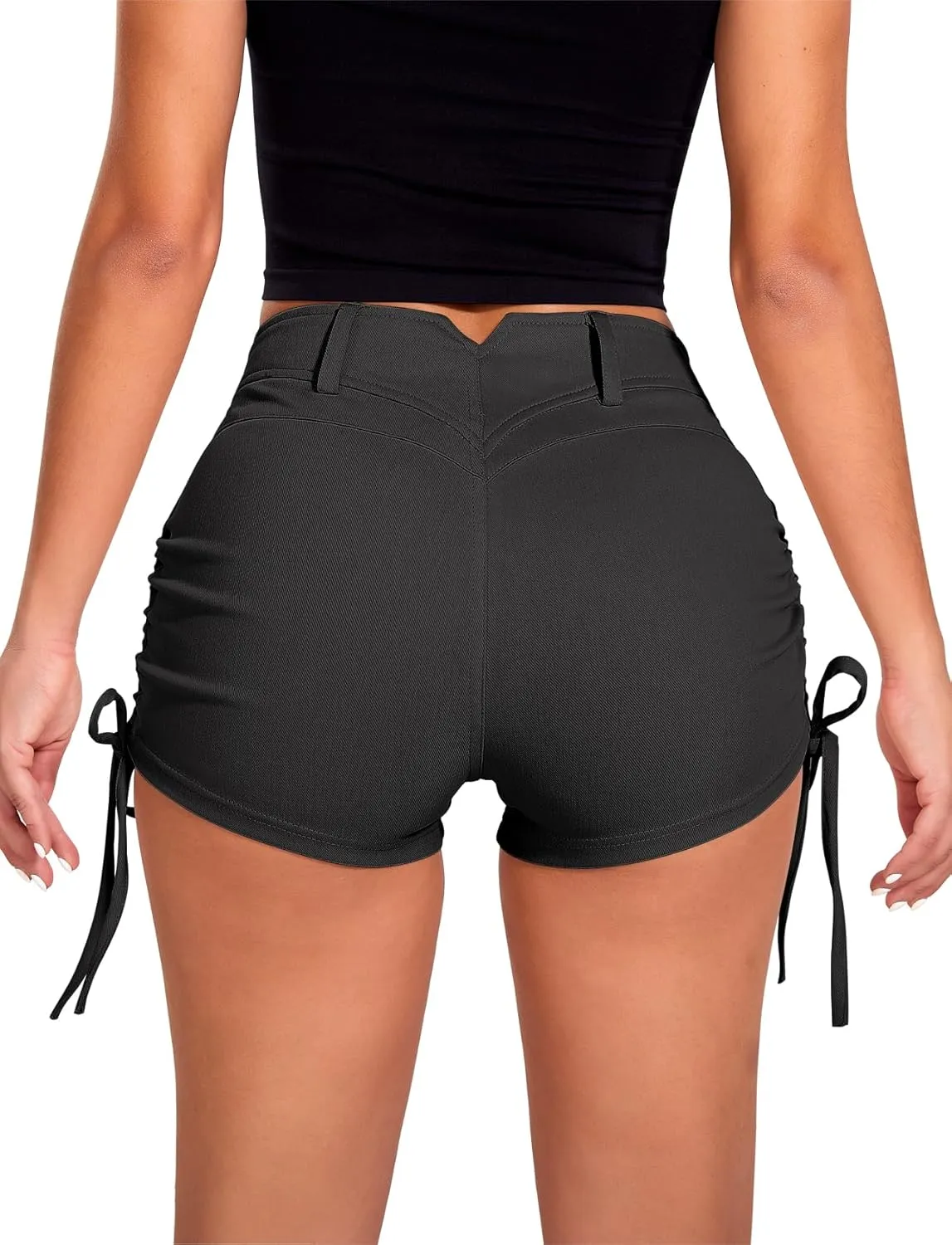 Women's Stretchy Jean Shorts Booty Denim Shorts with Front Pocket Club Night