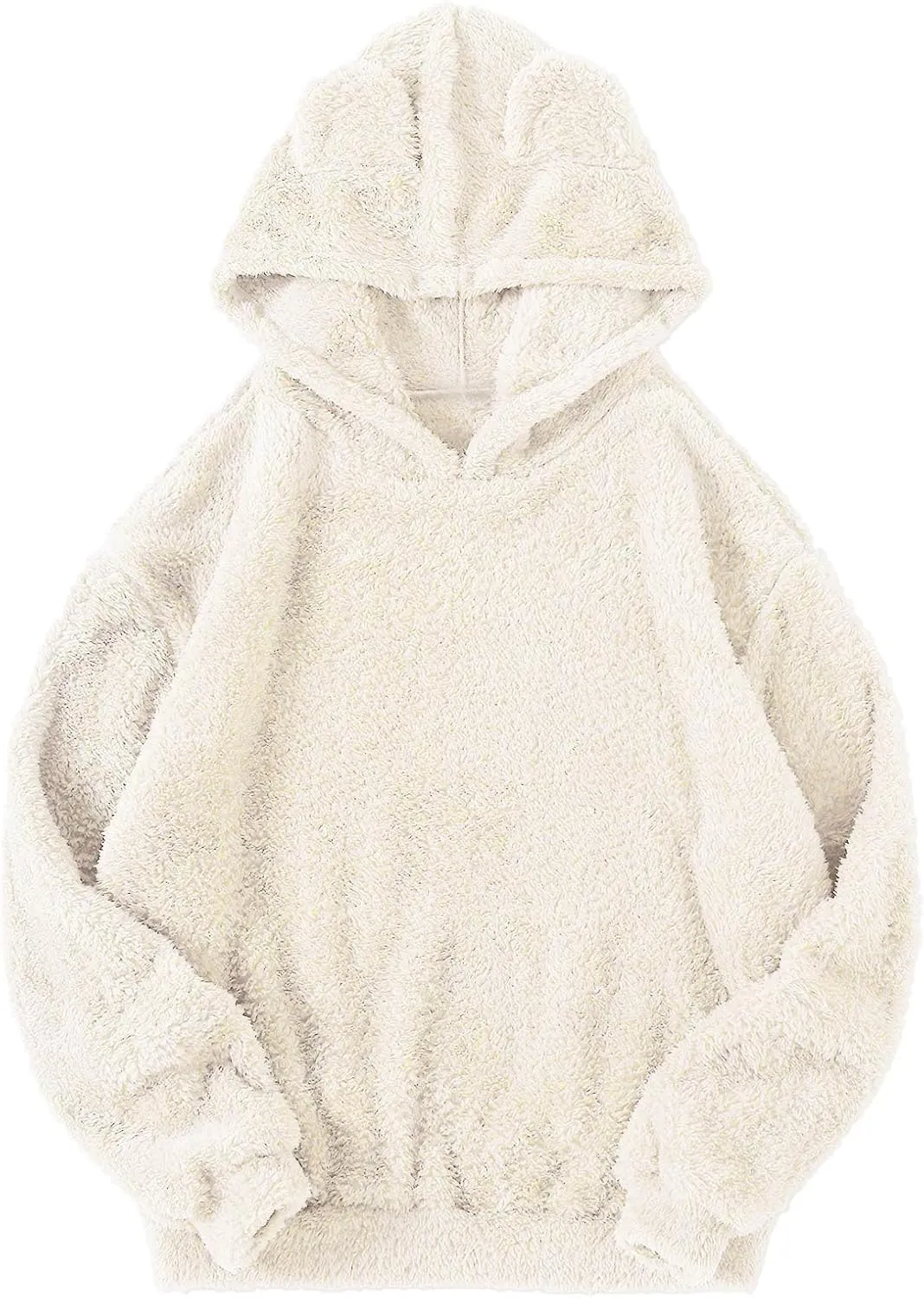 Womens Teddy Hoodies Fuzzy Fleece Shaggy Oversized Sweatshirts Winter Warm Long Sleeve Pullover with Pocket