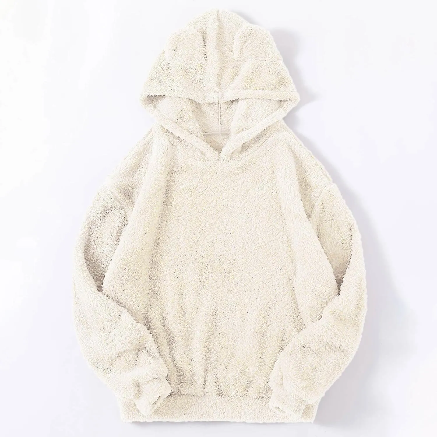 Womens Teddy Hoodies Fuzzy Fleece Shaggy Oversized Sweatshirts Winter Warm Long Sleeve Pullover with Pocket