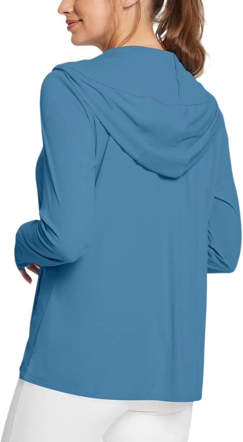 Women's UPF Sun Protection Shirts SPF Jacket UV Zip Up Hoodie Long Sleeve Summer Ice Silk Outdoor with Pockets