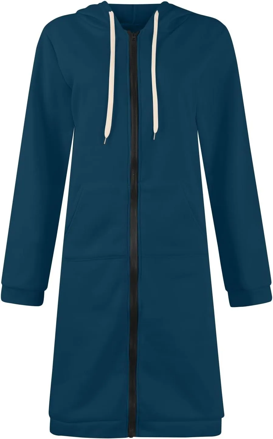 Womens Zip Up Hoodies Casual Sweatshirts Winter Windproof Drawstring Hooded Jacket Outerwear with Pocket 2024