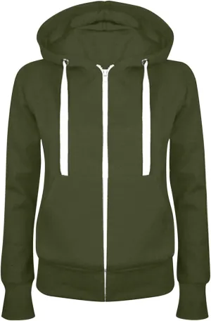 Womens Zip Up Hoodies Fleece Jacket Long Aleeve Full Zipper Sweatshirt Cardigan Casual Y2k Sweater Fall Outfits