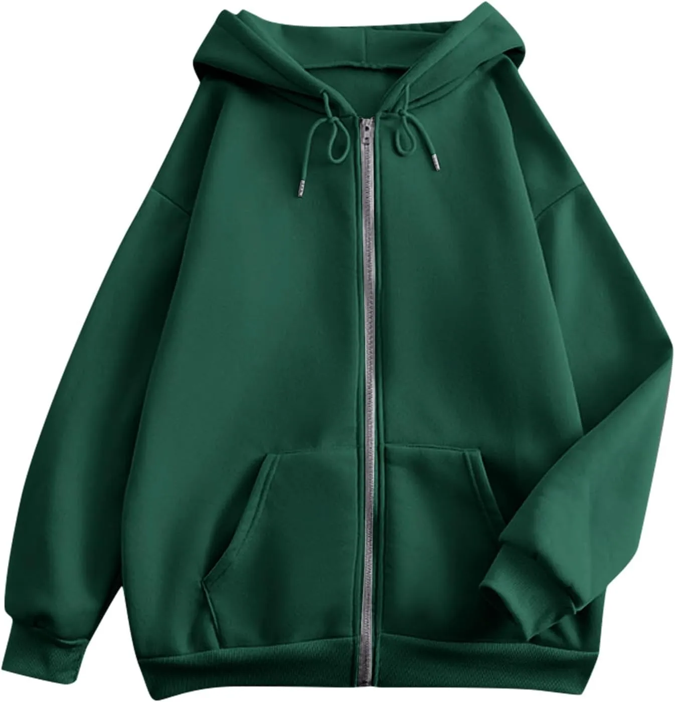 Womens Zip Up Hoodies Long Sleeve Oversized Sweatshirts Y2K Jacket Pockets Patchwork Design T-Shirt Hoodie for Women
