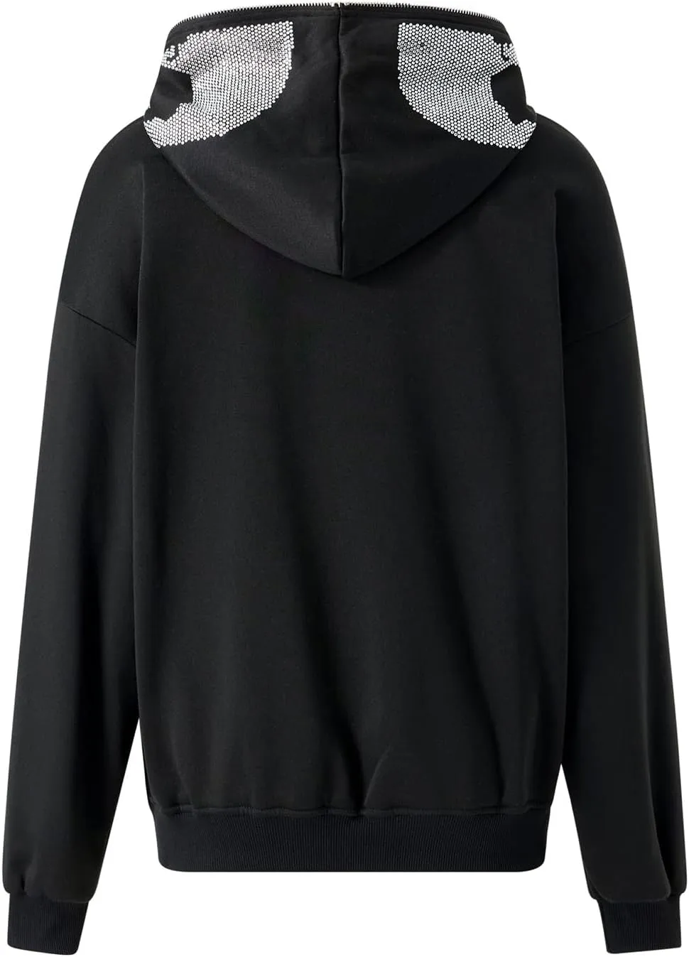Y2K Hoodie Full Zip Up Hoodie Over Face Women Men Skeleton Skull Print Hooded Aesthetic Sweatshirts