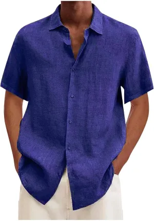 Ymosrh Mens Long Sleeve Shirt Men's Casual Cotton Linen Solid Color Shirts Loose Men Thermal Shirt Heavyweight