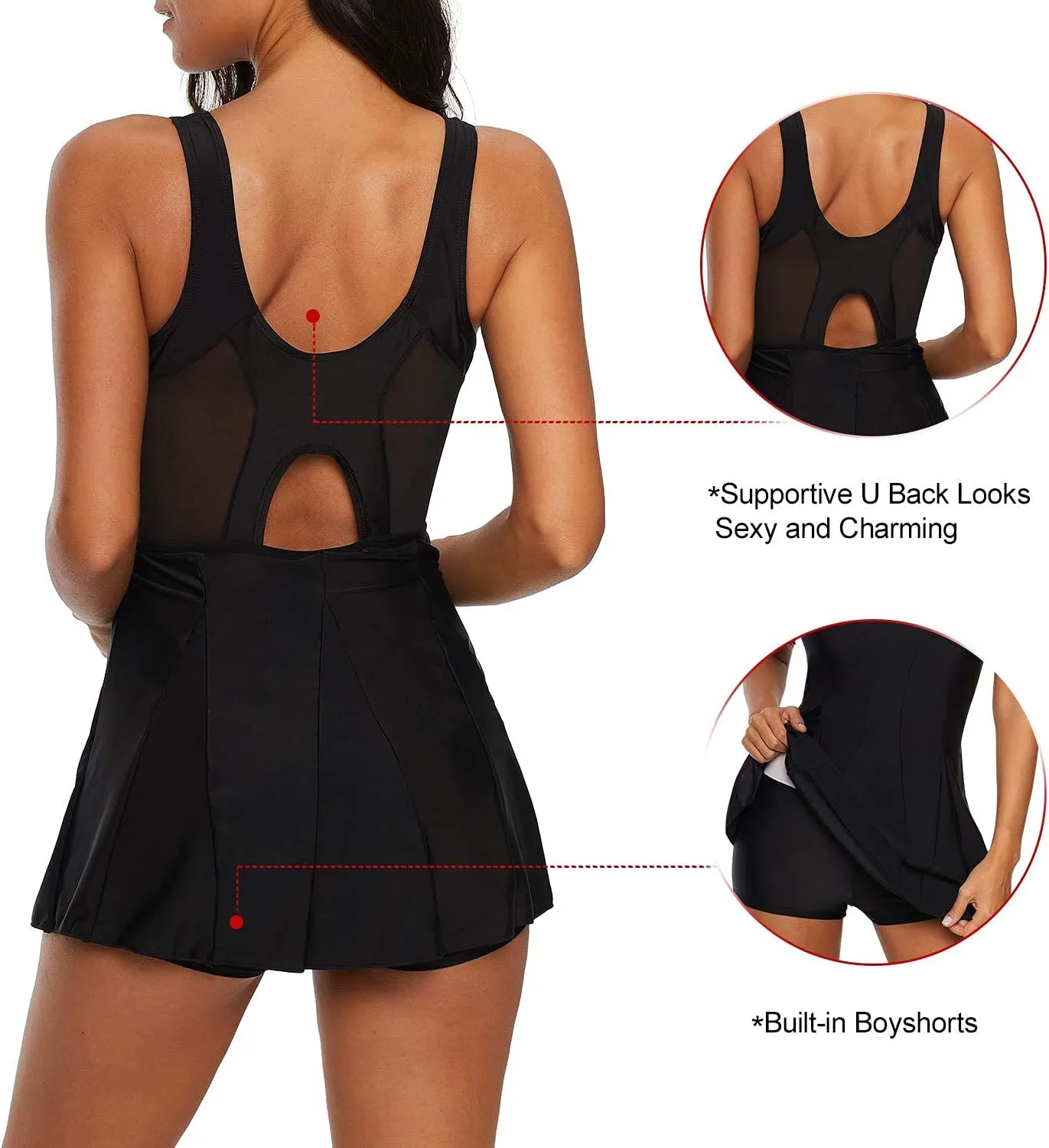 Zando Swim Suits for Women 2025 Swim Dress Womens SwimsuitsBathing Suits Swim Skirt One Piece Swimsuit Tummy Control