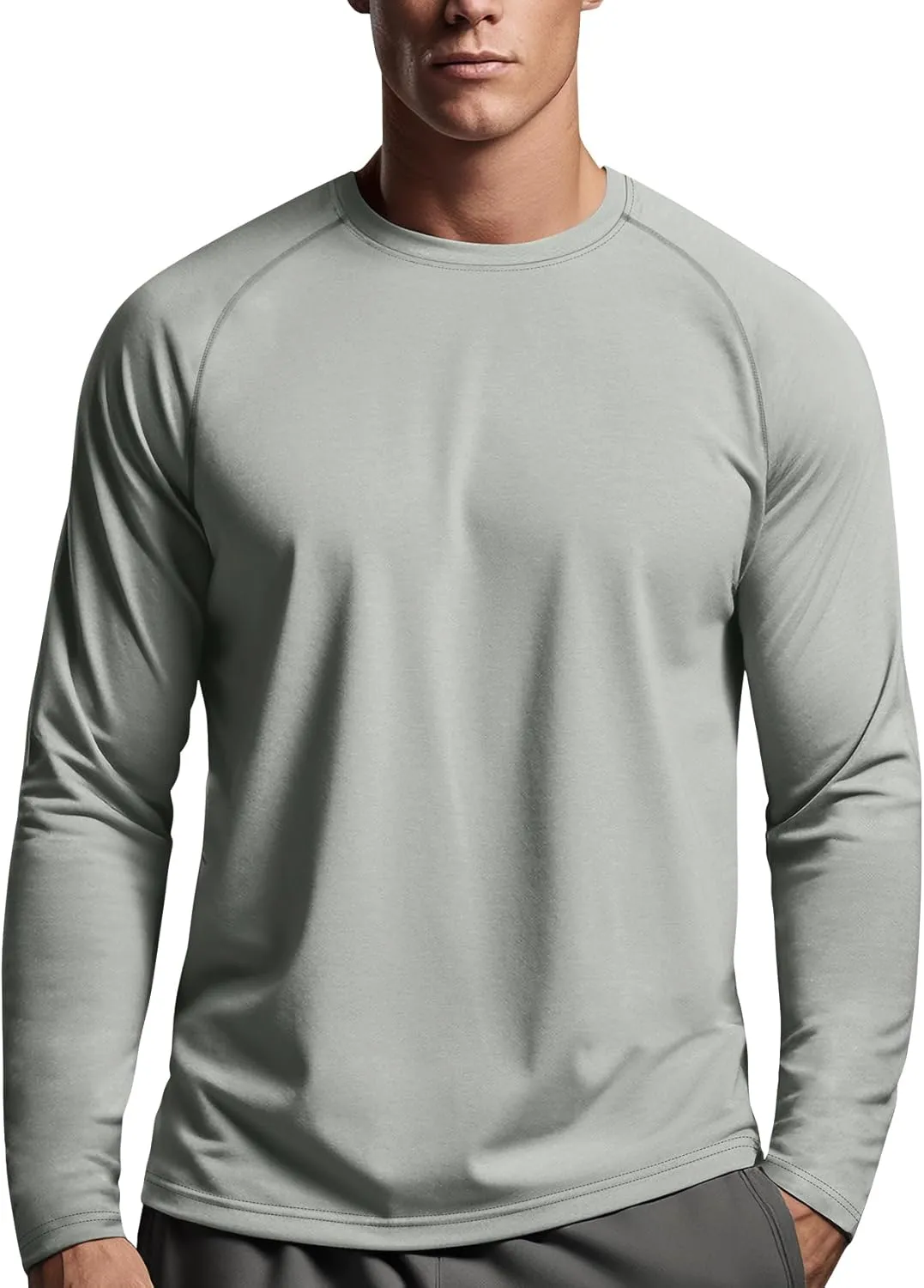 Zengjo Mens Long Sleeve Workout Shirts Moisture Wicking Running Athletic Sport Performance T-Shirt Lightweight SPF Sun Shirt