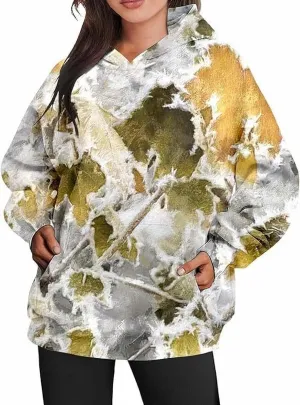 ZOCANIA Womens Camo Hoodie Spring Oversized Sweatshirt Long Sleeve Essentials Hoodie with Pocket