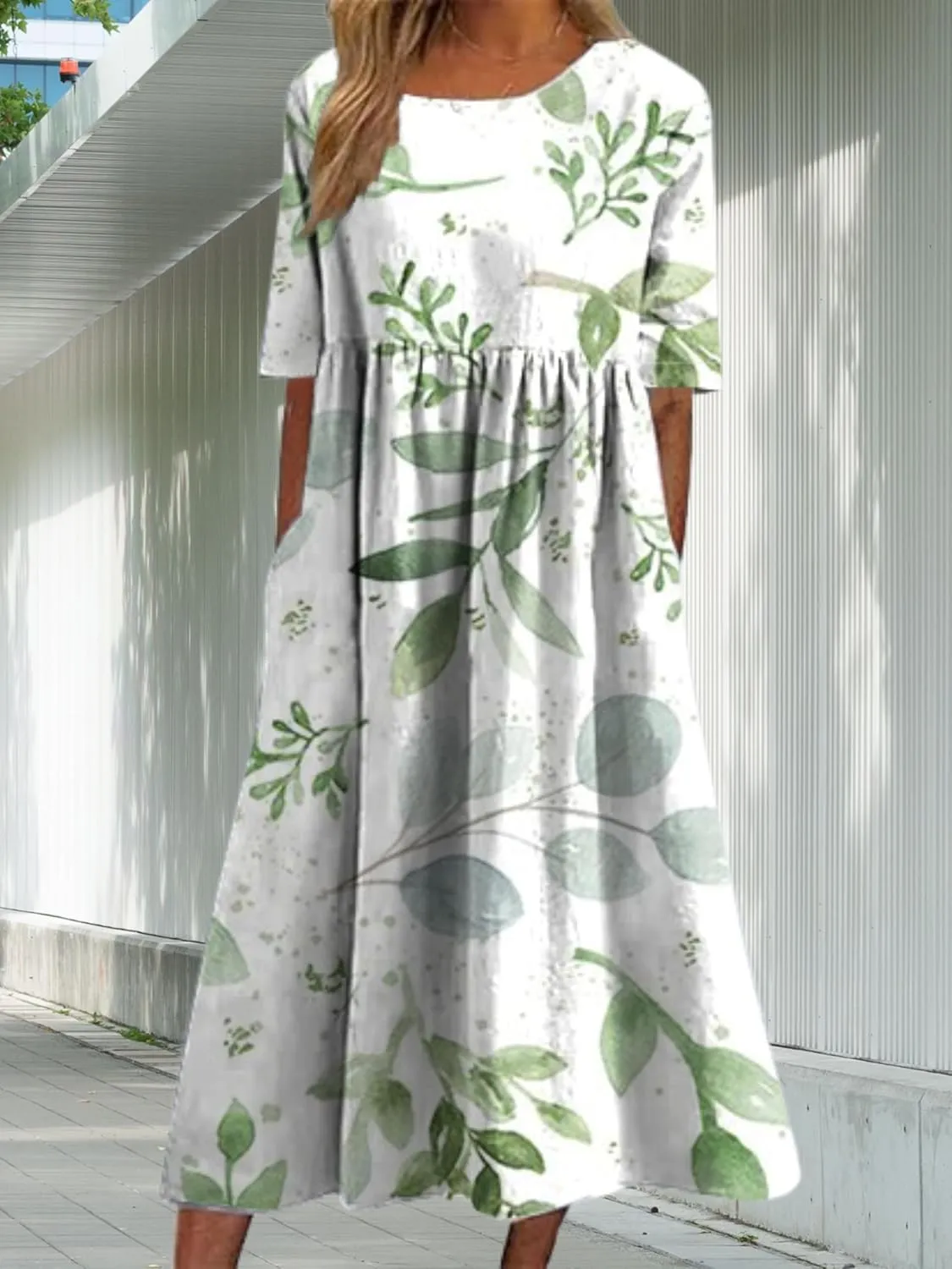 ZOCAVIA Womens Boho Floral Printed Maxi Dresses 2024 Summer Casual Loose Flowy Bohemian Vintage Short Sundresses with Pockets