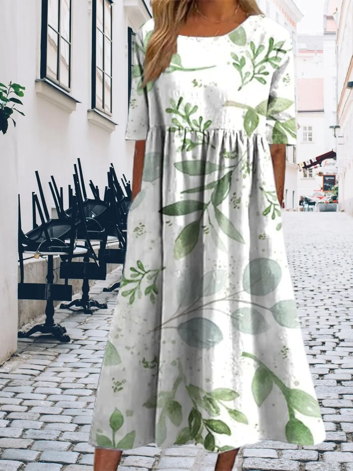 ZOCAVIA Womens Boho Floral Printed Maxi Dresses 2024 Summer Casual Loose Flowy Bohemian Vintage Short Sundresses with Pockets