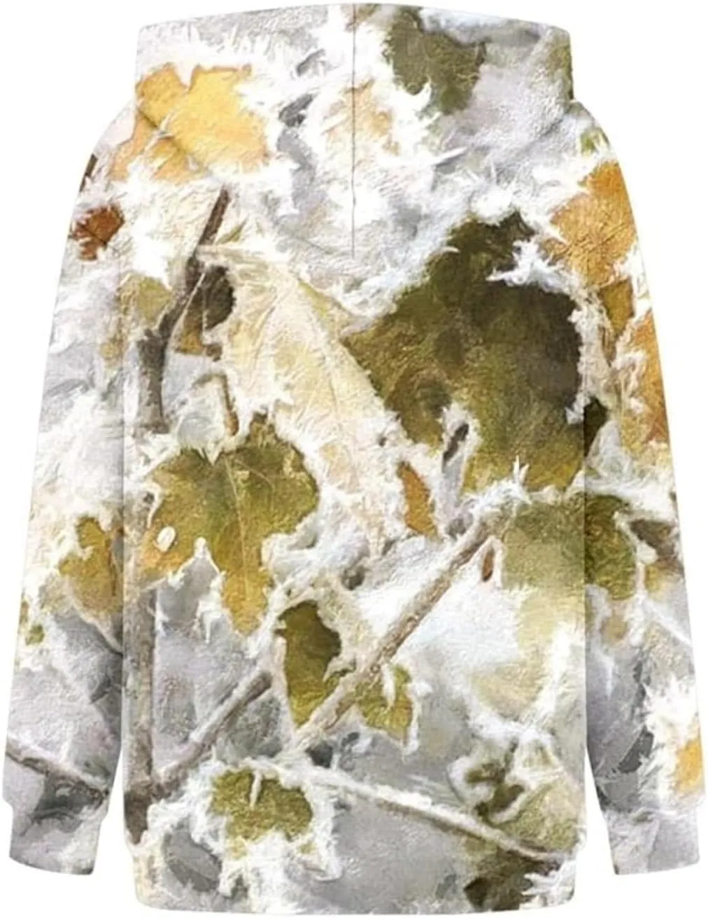 ZWRXW Women's Camo Hoodie Maple Leaf Print Oversized Sweatshirt Pullover Hooded Sweatshirt Long Sleeve Camouflage Hoodie