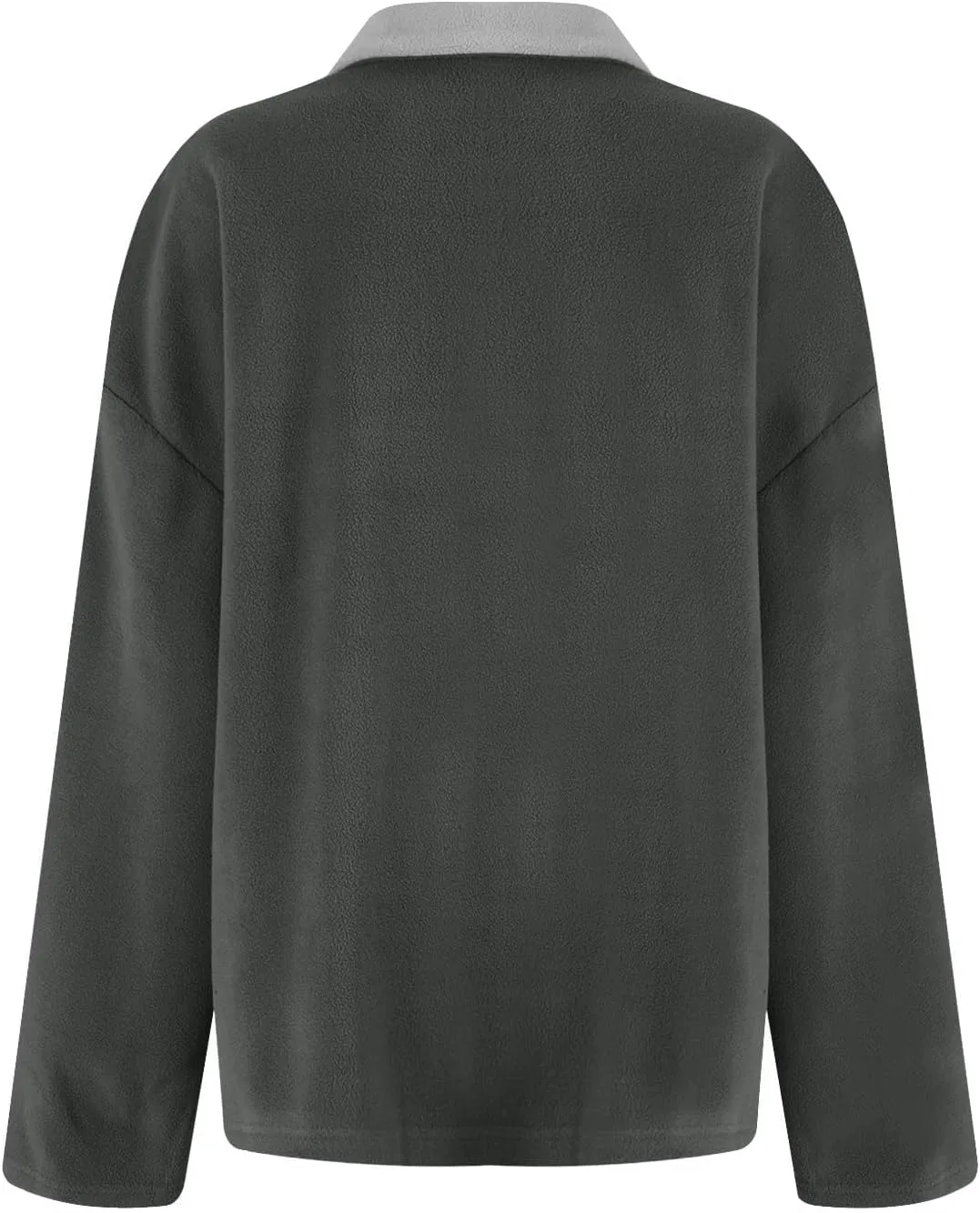 ZWRXW Women's Oversized Half Zip Sweatshirts Color Block Long Sleeve Lapel Pullover Casual Loose Fit Tops Fall Winter Clothes